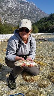Father and daughter, October, Rainbow, Slovenia fly fishing